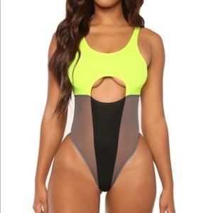 Met Your Match Monokini-Neon Green